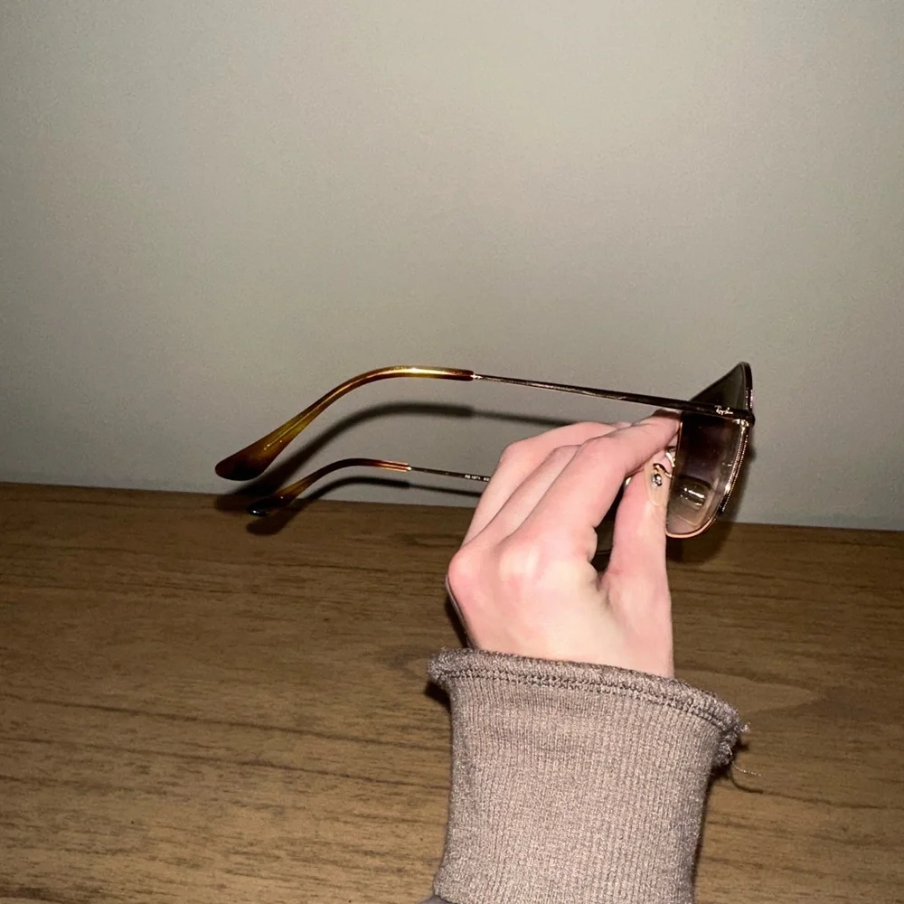 Ray-Ban Gold Frame Sunglasses with Brown Gradient Lenses - Picture 5 of 8